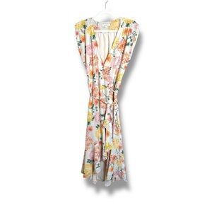 Yumi Kim Weekender Ivory Santorini Floral Wrap Dress Size Large